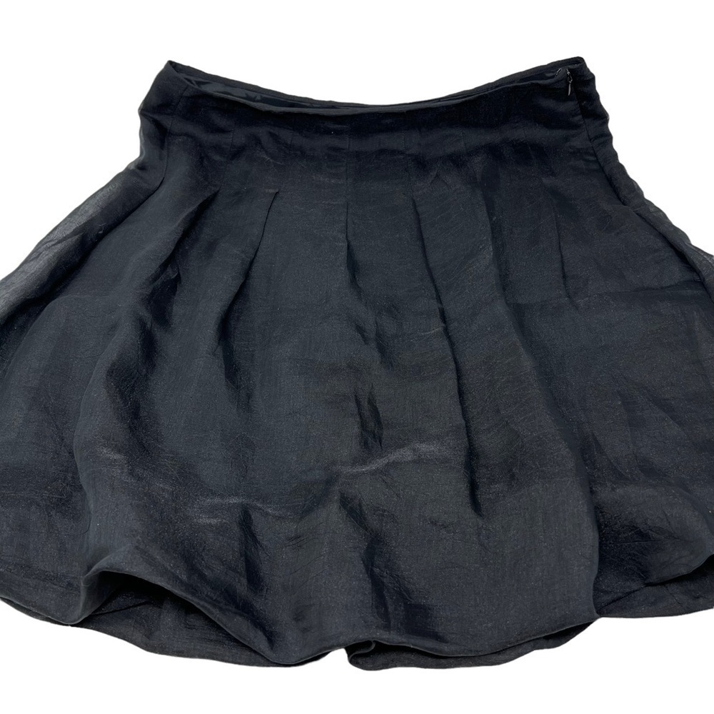 WHBM Women’s Black Pleated Bubble Balloon Skirt Size 8 Tencel Blend Lightweight